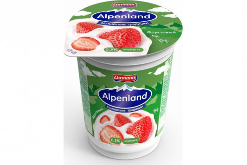 Йогурт Alpenland 0.3% 320 г клубника