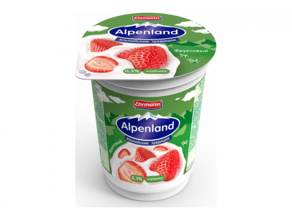 Йогурт Alpenland 0.3% 320 г клубника