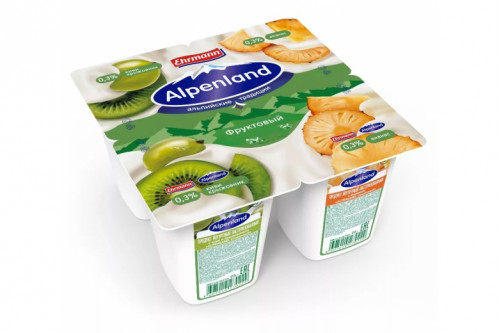 Йогурт Alpenland 0.3% 95 г киви-крыжовник-ананас