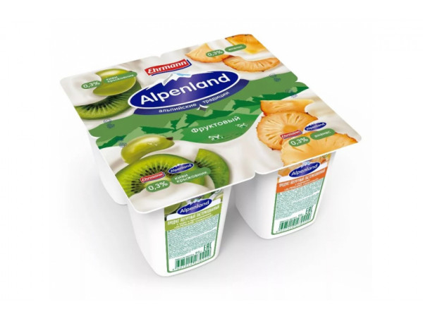 Йогурт Alpenland 0.3% 95 г киви-крыжовник-ананас