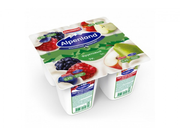 Йогурт Alpenland 0.3% 95 г лесные ягоды-яблоко-груша