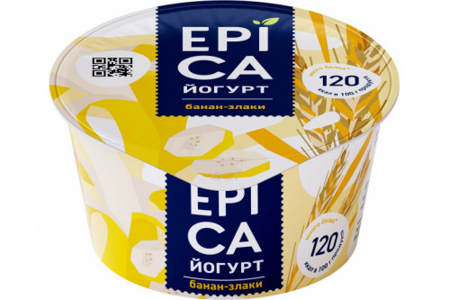 Йогурт Epica банан-злаки 130г