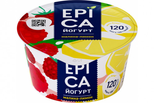 Йогурт Epica малина-лимон 130г