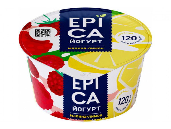 Йогурт Epica малина-лимон 130г