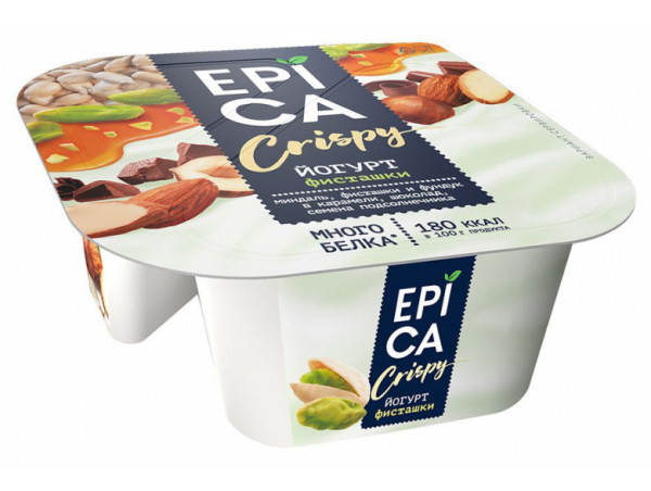 Йогурт Epica Crispy фисташки-семена-шоколад 138г