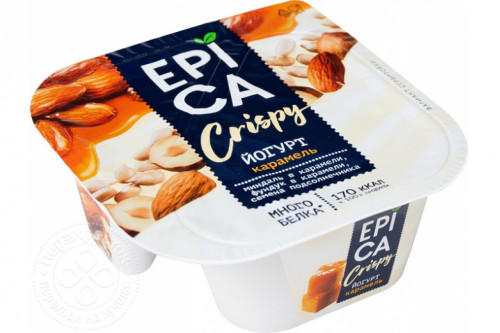 Йогурт Epica Crispy карамель-семена-орехи 138