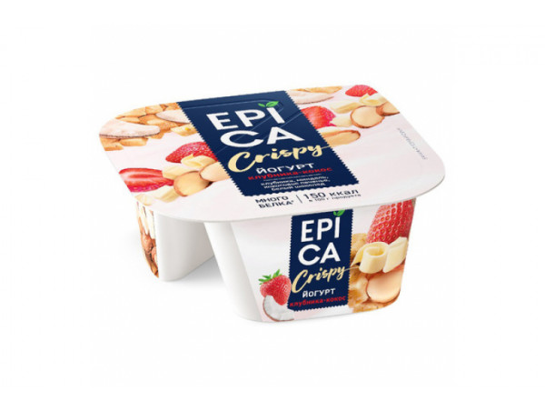 Йогурт Epica Crispy клубника-кокос 138