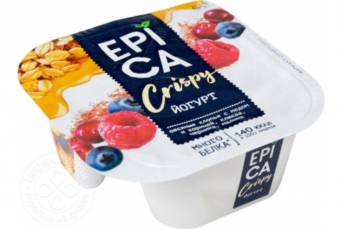 Йогурт Epica Crispy мюсли-сушеные ягоды 138г