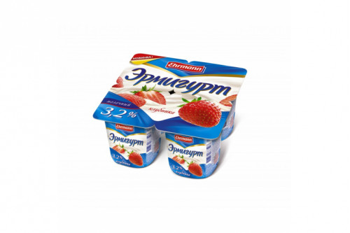 Йогурт "Эрмигурт" сливочный 100г клубника