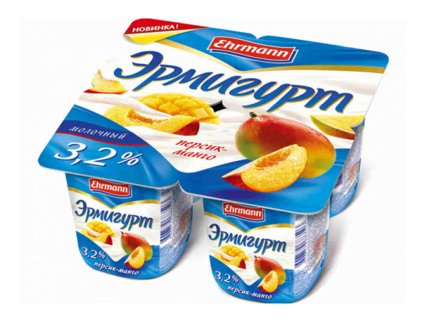 Йогурт "Эрмигурт" сливочный 100г персик-манго Йогурт "Эрмигурт" сливочный 100г персик-манго