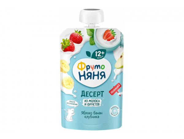 Десерт из молока и фруктов "Фрутоняня" ябл-бан-клуб 90г