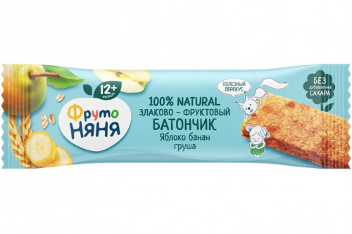 Фруктово-злаковый батончик "Фрутоняня" 80г яблоко-банан-груша