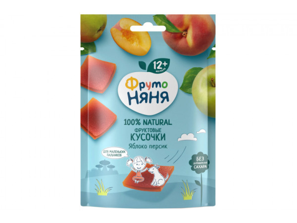 Фруктовые кусочки "Фрутоняня" 53г яблоко-персик Фруктовые кусочки "Фрутоняня" 53г яблоко-персик