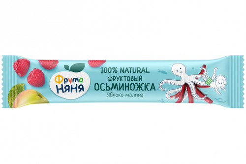 Фруктовые кусочки осьминожки "Фрутоняня" 16г яблоко-малина