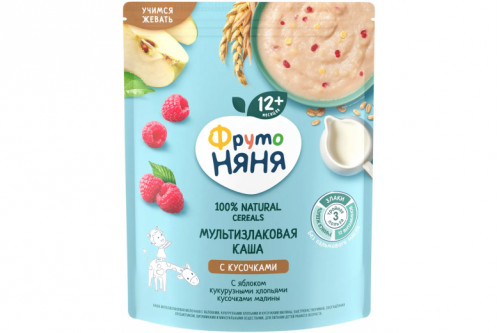 Каша молочная "Фрутоняня" 200г мультизлаковая кукурузные хлопья-яблоко