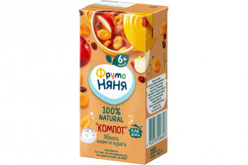 Компот "Фрутоняня" 200мл яблоко-изюм-курага