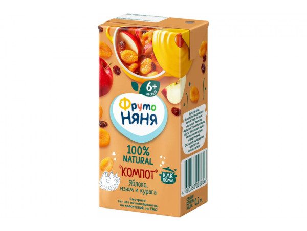 Компот "Фрутоняня" 200мл яблоко-изюм-курага
