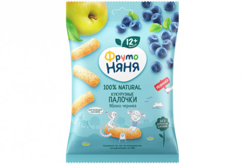 Кукурузные палочки "Фрутоняня" 20г яблоко-черника