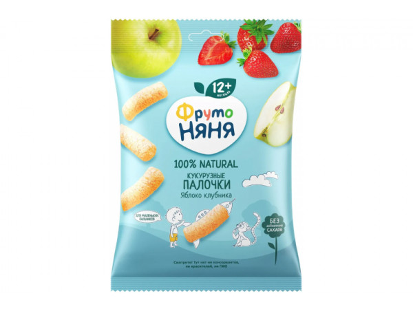 Кукурузные палочки "Фрутоняня" 20г яблоко-клубника