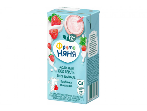 Молочный коктейль "Фрутоняня" 0.2л клубника-земляника