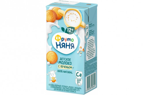 Молочный коктейль "Фрутоняня" 0.2л печенье