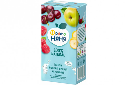 Нектар "Фрутоняня" 500мл банан-яблоко-вишня-малина