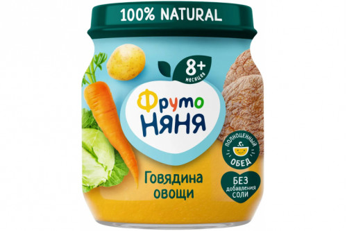 Мясорастительное пюре "Фрутоняня" 100г говядина-овощи