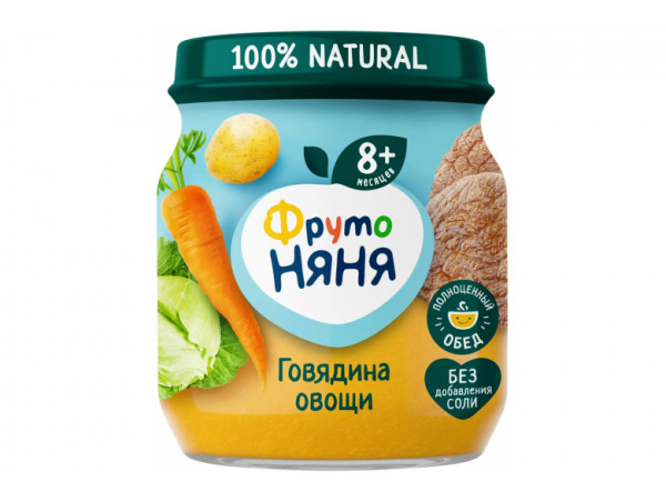 Мясорастительное пюре "Фрутоняня" 100г говядина-овощи