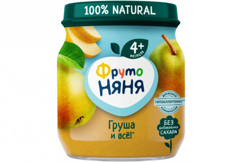 Фруктовое пюре "Фрутоняня" ст/банка 100г груша