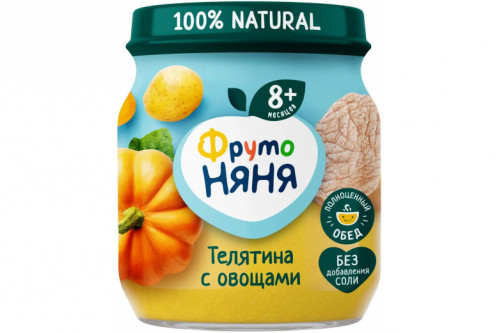 Мясное пюре "Фрутоняня" 100г телятина-овощи