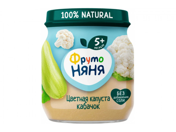 Овощное пюре "Фрутоняня" ст/банка 110г кабачок-цвет.капуста Овощное пюре "Фрутоняня" ст/банка 110г кабачок-цвет.капуста