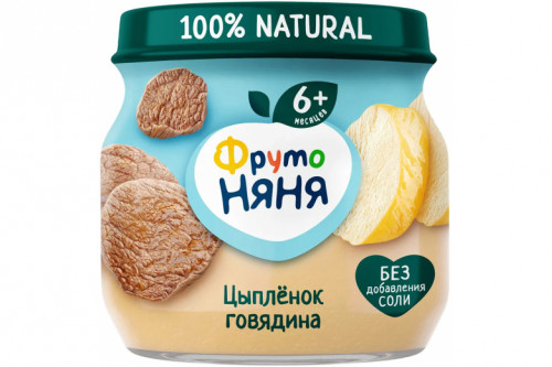 Мясное пюре "Фрутоняня" 80г цыпленок-говядина Мясное пюре "Фрутоняня" 80г цыпленок-говядина