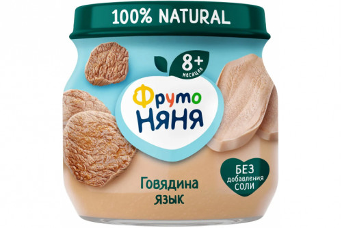Мясное пюре "Фрутоняня" 80г говядина-язык Мясное пюре "Фрутоняня" 80г говядина-язык