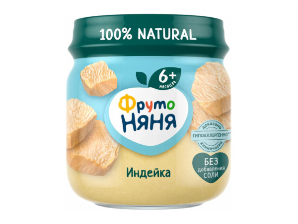 Мясное пюре "Фрутоняня" ст/б 80г индейка