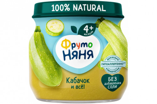Овощное пюре "Фрутоняня" 80г. Кабачок