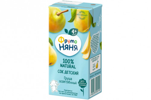 Сок "Фрутоняня" 0.2л груша