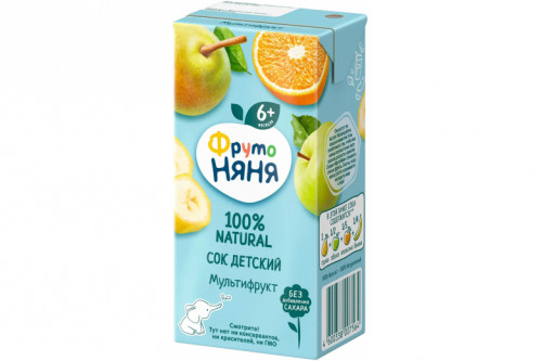 Сок "Фрутоняня" 0.2л мультифрукт
