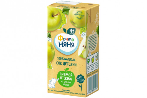 Сок "Фрутоняня" 0.2л яблоко пр/отжима