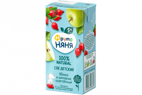 Сок "Фрутоняня" 0.2л яблоко-шиповник