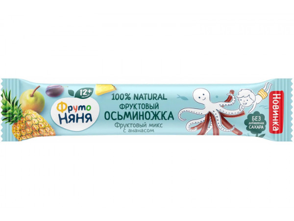 Фруктовые кусочки "ФрутоНяня" осьминожки 16г. Яблоко-Груша-Слива-Ананас Фруктовые кусочки "ФрутоНяня" осьминожки 16г. Яблоко-Груша-Слива-Ананас