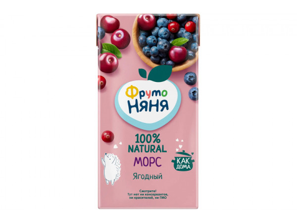 Морс "ФрутоНяня" 0,5л Клюква, черника, вишня