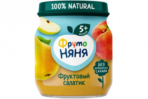 Фруктовое пюре "Фрутоняня" 100г. Фруктовый салатик