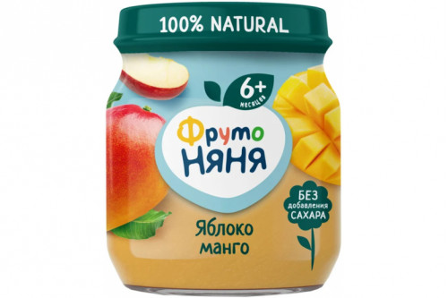 Фруктовое пюре "Фрутоняня" 100г. Яблоко-манго Фруктовое пюре "Фрутоняня" 100г. Яблоко-манго