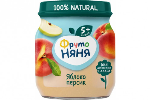 Фруктовое пюре "Фрутоняня" 100г. Яблоко-персик