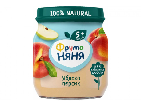 Фруктовое пюре "Фрутоняня" 100г. Яблоко-персик