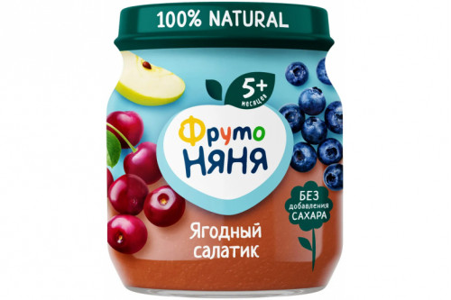 Фруктовое пюре "Фрутоняня" 100г. Ягодный салатик Фруктовое пюре "Фрутоняня" 100г. Ягодный салатик