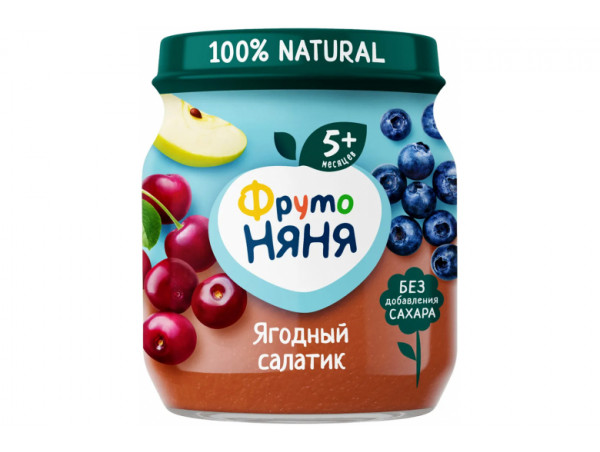 Фруктовое пюре "Фрутоняня" 100г. Ягодный салатик