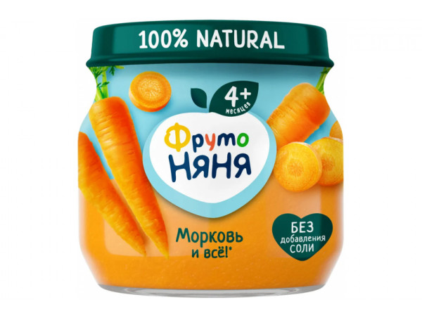 Овощное пюре "Фрутоняня" 80г. Морковь