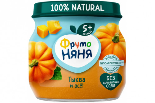 Овощное пюре "Фрутоняня" 80г. Тыква