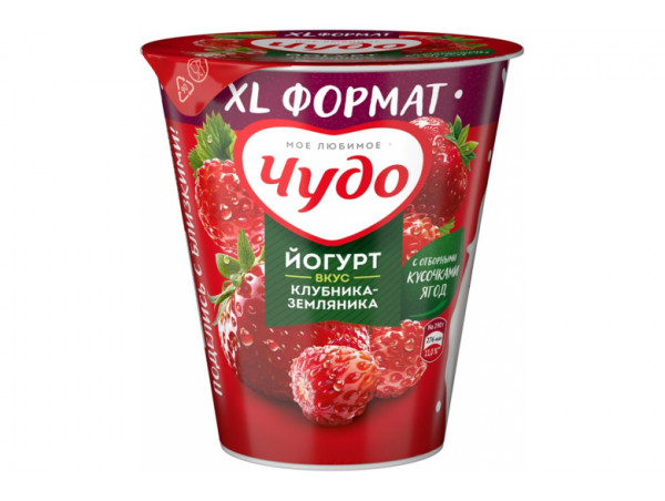 Йогурт вязкий "Чудо" клубника-земляника 290г